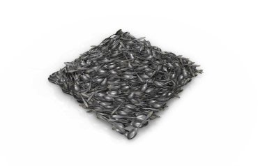 3D görüntüleme. Kesme yolu beyaz arkaplanda izole edilmiş metal kaşığın üst görünümü.