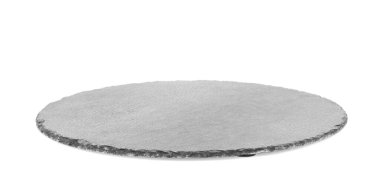 boş siyah yuvarlak plaka beyaz arkaplanda izole