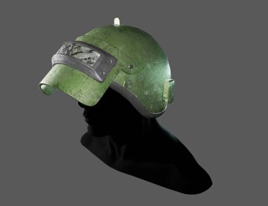 Eski Askeri Miğfer Beyaz 3D görüntüde izole edildi