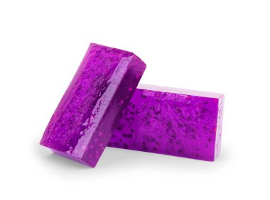 Meyveli marmelat tatlısı, jöle şekeri beyaz arka planda izole edilmiş kırpma yolu, koleksiyon