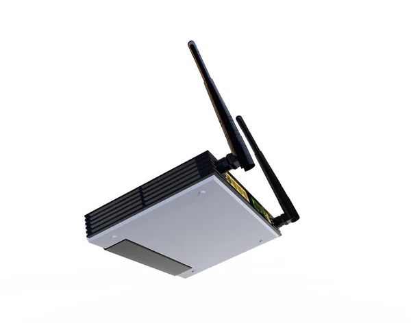 Router Wireless Isolato Sfondo Bianco Rendering — Foto Stock
