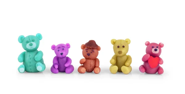 Macro Colorful Gummy Bears Isolated — Stock Photo, Image