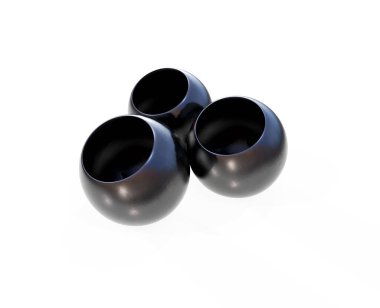 Kırpma yolu olan çeşitli vazolar beyaz arkaplanda izole edildi. Fotorealistik 3B oluşturma