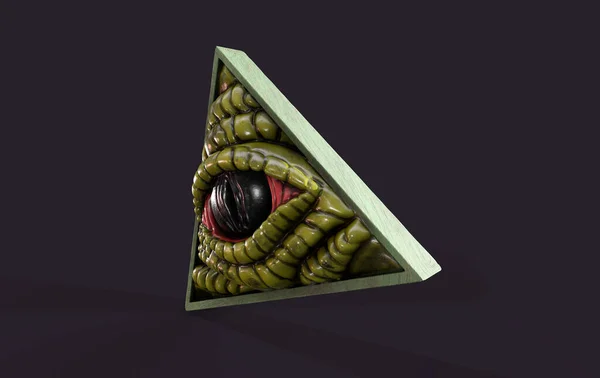 Mason Symbolism All Seeing Eye Computer Generated Render Delta Rays — Stock Photo, Image