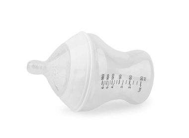 boş plastik bebek şişesi beyaz arkaplanda izole