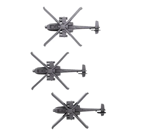 War Helicopter Isolated Grey Background Rendering Illustration — Stock Photo, Image