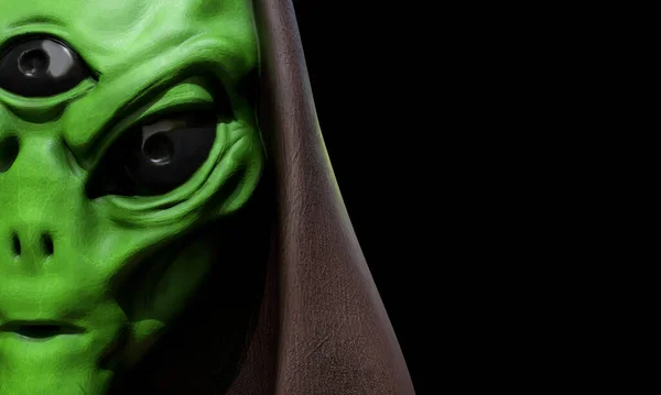 Porträt Eines Außerirdischen Männlichen Außerirdischen Auf Einem Hintergrund Darstellung — Stockfoto