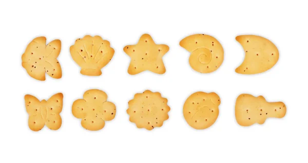 Salziger Cracker Keks Isoliert Auf Weißem Hintergrund Und Textur Ansicht — Stockfoto