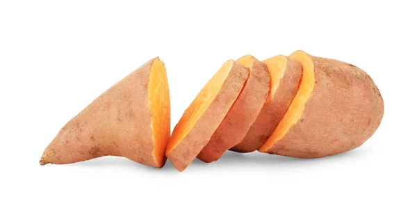 Süßkartoffeln Auf Weißem Hintergrund — Stockfoto