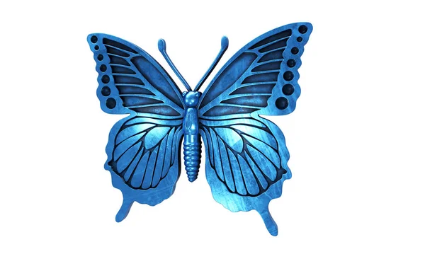Motýl Bílém Pozadí Izolovaný Motýl Vykreslování — Stock fotografie