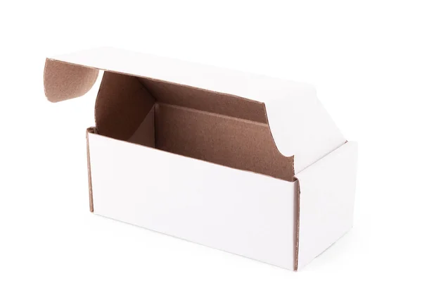 Brown Cardboard Box Isolated White Background Clipping Path Suitable Food — Stock Photo, Image