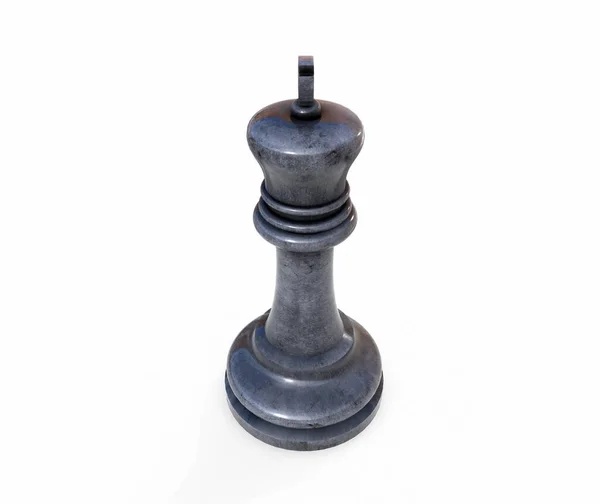 Chess Queen Vit Bakgrund Återgivning — Stockfoto