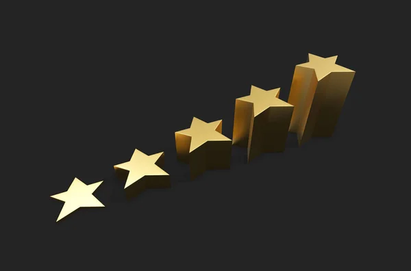 Forma Escalera Con Símbolo Cinco Estrellas Mejor Calificación Mejor Ranking — Foto de Stock