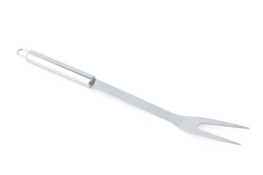 Beyaz arkaplanda izole edilmiş et çatalı.