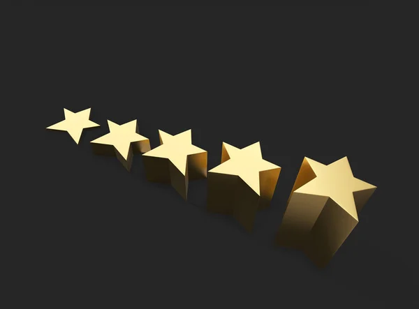 Treppenform Mit Dem Fünf Sterne Symbol Die Beste Bewertung Das — Stockfoto