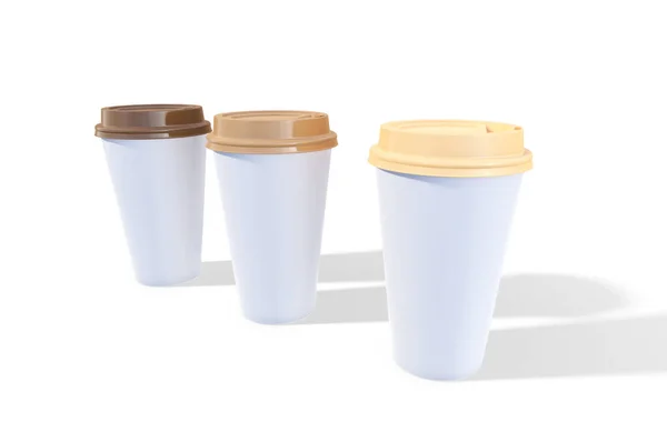 Afhaalmaaltijden Koffiekopje Met Deksel Render — Stockfoto