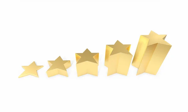 Forma Escalera Con Símbolo Cinco Estrellas Mejor Calificación Mejor Ranking — Foto de Stock