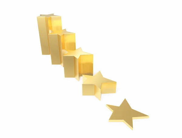 Kształt Schodów Pięciogwiazdkowym Symbolem Najlepsza Ocena Najlepszy Ranking Najlepsza Obsługa — Zdjęcie stockowe