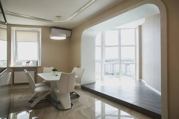 Vacker Modern Lägenhet Interiör Fastighetskoncept Trevlig Riktigt Designad Interiör — Stockfoto