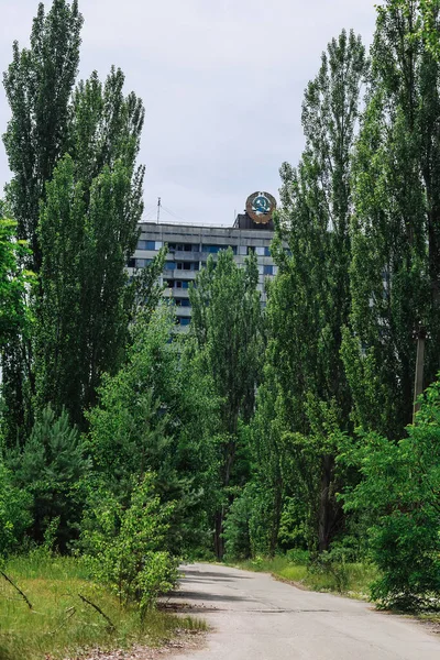 Hayalet Kasaba Pripyat Chornobyl Bölgesi Nde Terk Edilmiş Bir Bina — Stok fotoğraf