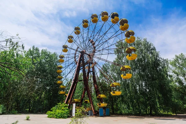 Atrakcja Ferris Wheel Mieście Widmo Prypeć Strefa Wykluczenia Czarnobylu Katastrofa Obrazek Stockowy
