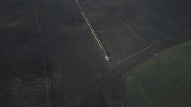Letecký Letoun Pohled Kapání Zavlažování Zavlažování Systém Zemědělském Farmě Pole — Stock video