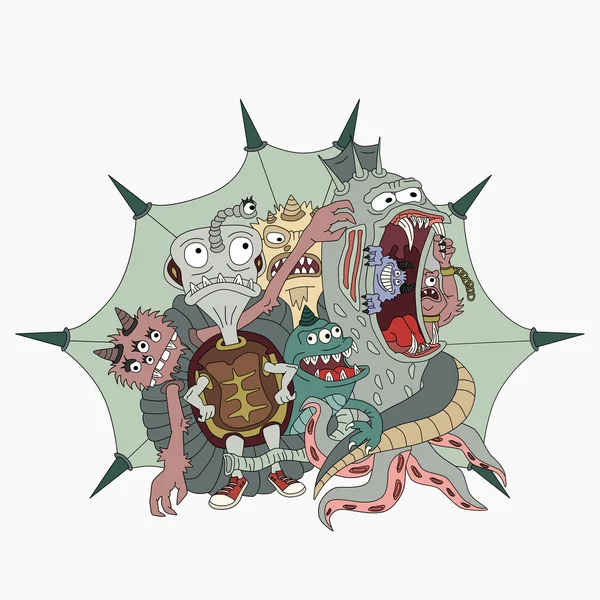 komik canavarlar illüstrasyon