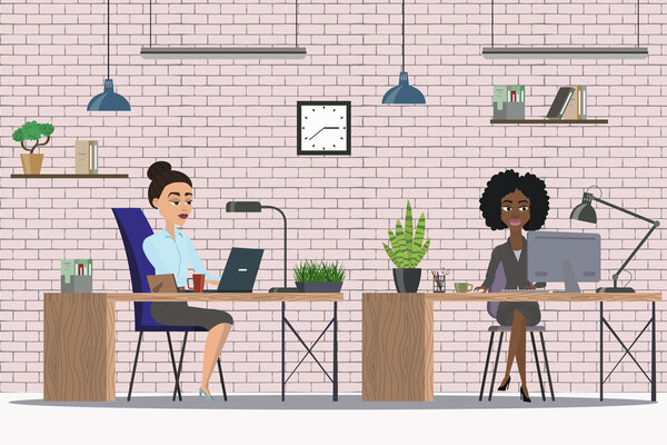 Escenas de personas que trabajan en la oficina 3 — Vector de stock