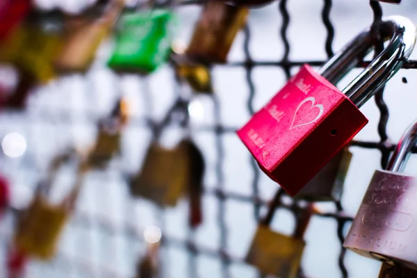 Love lock on a bridge — Stock Photo, Image