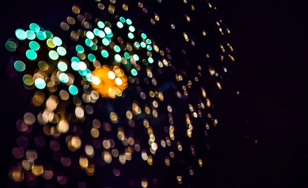 fireworks with tilt effect and bokeh