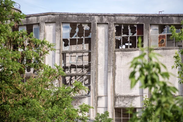 Eski terk edilmiş evde kırık camlar