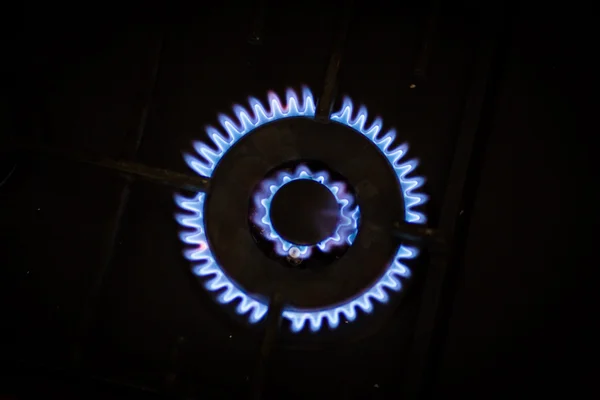 Flammes bleues de gaz naturel — Photo