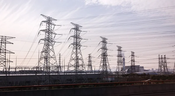 Power Towers with electricity cables — Stock Photo, Image