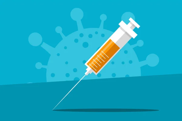 Медична ікона ампула вакцина та шприц ілюстрація — стокове фото