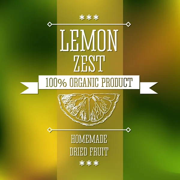 Przyprawa lemon zest ręka schludny monochromatyczne etykieta smak nowoczesny design. Lemon zest szkicu — Wektor stockowy