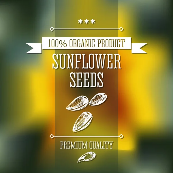 Nasiona słonecznika schludny ręcznie wyciągnąć etykiecie monochromatyczne smak nowoczesny design. Nasiona słonecznika szkicu — Wektor stockowy