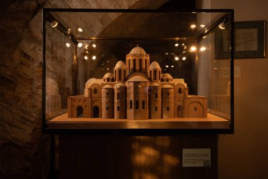 Kyiv, Ukrayna. 26 Aralık 2020. St. Sophia Katedrali 11. yüzyıl. M.Kresalnyi, V.Volkov, Y.Aseiev.