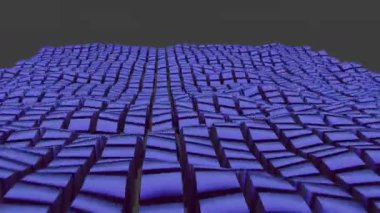 Mavi Döşeme Canlandırma Arkaplanına sahip 3B Soyut Dalga Yüzeyi