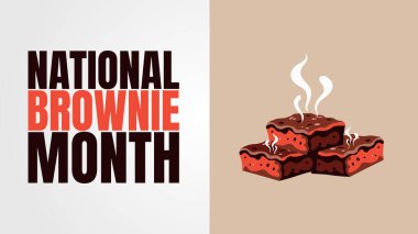 Ulusal Brownie Aylık Tatlı Çizim Tasarım Ayartması