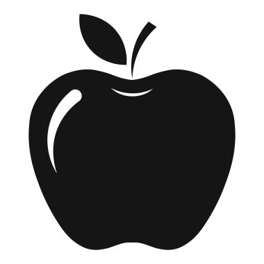 Elma Silueti. Olgun bir elmanın parlak, minimalist silueti. İkonik formunu ve cazibesini sergiliyor..