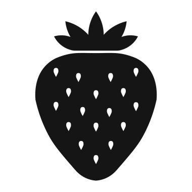 Tek renkli Çilek Silueti Olgun bir çileğin minimalist ama çarpıcı silueti.