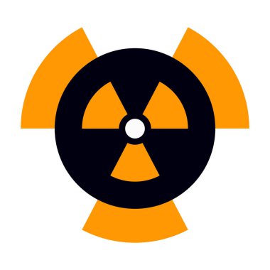 Orange and Black Radioactive Hazard Warning Symbol Icon