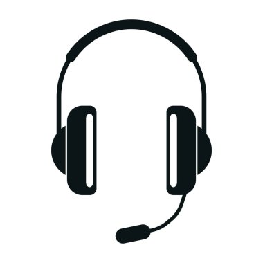 Mikrofonlu Çağrı Merkezi Destek Kulaklığı Silueti