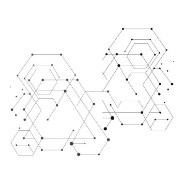 Geometrik Altıgen Ağ Bilimi ve Teknoloji Şablonu