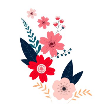 Çeşitli Çiçeklerle Renkli Bahar Çiçeği