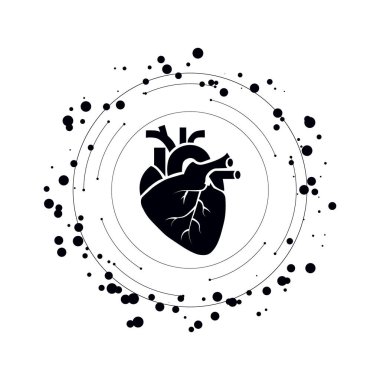 Dairesel Noktalı Kalıplı Anatomik Kalp Simgesi