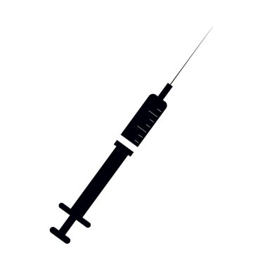 Siyah Tıbbi Şırınga Silüeti Sağlık Hizmeti Simgesi