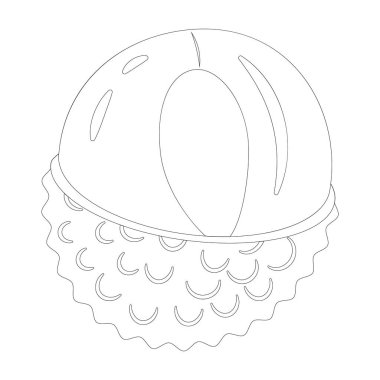 Beyaz arka planda pürüzsüz derili ve dikenli tabanlı bir liçi çizimi