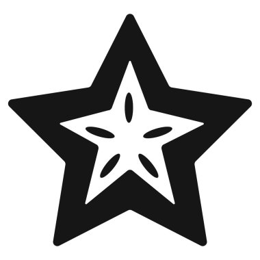 Tropikal İçecekler ve Dekoratif Elementler için Star Fruit Dilimleme Simgesi Simgesi