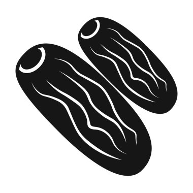 Sağlıklı Atıştırmalıklar ve Akdeniz Mutfağı için İki Hurma Silueti Simgesi